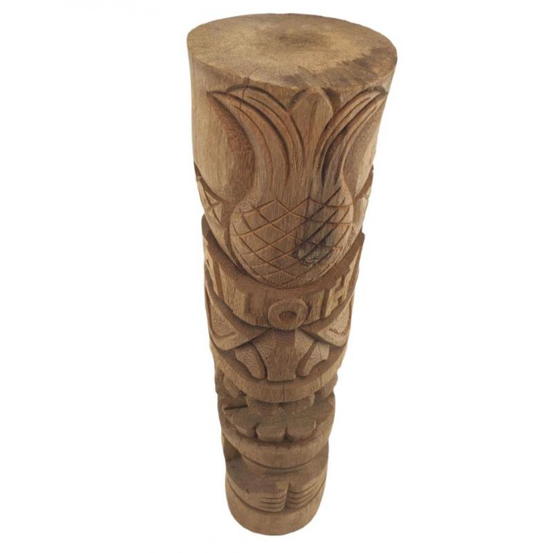 Statue de Jardin Totem Tiki Aloha Polynésien bois de Cocotier 100cm