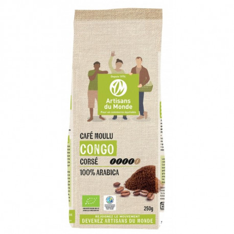 Café moulu corsé bio Congo 250 gr