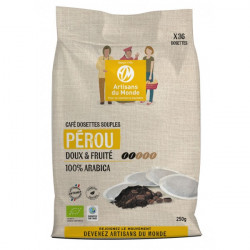 Café dosettes doux bio Pérou 36 dosettes