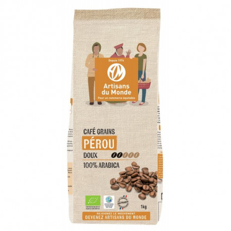 Café grains  doux bio Pérou 1 kg