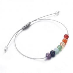 Bracelet Porte-bonheur "7 chakras". Bijou en pierres semi-précieuses