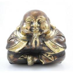 Bouddha rieur chinois. Statuette en laiton 11cm