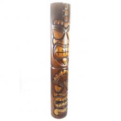 Totem Tiki XXL 100cm en bois massif sculpté. Décoration Hawai.