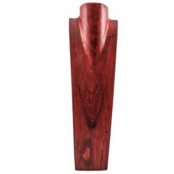 Déclassé - Présentoir spécial colliers longs 60cm en bois massif rouge