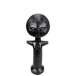 Poupée de Fécondité Ashanti Akua'ba 30cm - Bois Noir