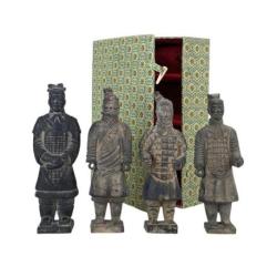 Coffret 4 Guerriers Chinois de Xian en Terre Cuite