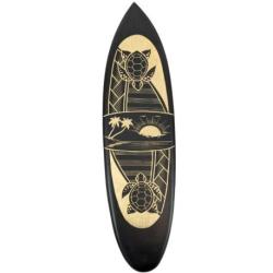 Planche de surf décorative en bois motif Tortues Paysage 50cm