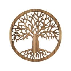 Sculpture murale "Arbre de Vie" ø80cm | bois de suar