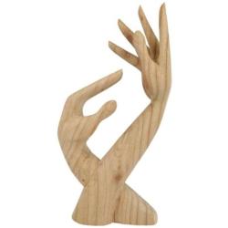 Sculpture Mains et Présentoir original en bois