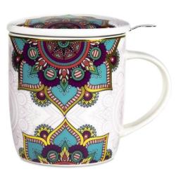 Mug infuseur à thé 40cl motif Mandala Multicolore